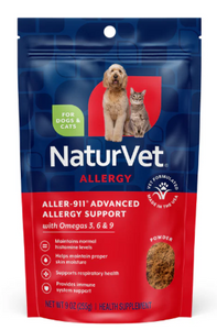 NaturVet  Aller-911 Advanced Allergy Support with Omegas 3,6 & 9 - 9oz