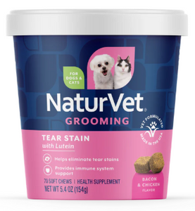 NaturVet Tear Stain Soft Chew w/ Lutien Dog and Cat 70ct