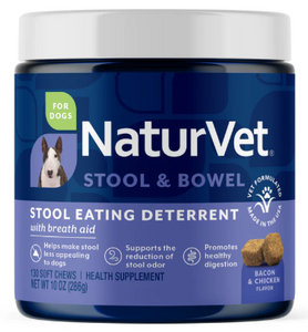 NaturVet Stool Eating Deterrent w/ Breath Aid Soft Chews 130ct