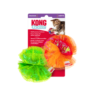 Kong Crackles Fluff Balls Assorted Cat Toy 2-pk