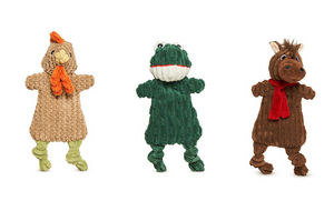 HuggleHound Flatties Pasture Pals Small (Horse, Frog, or Rooster) Dog Toy
