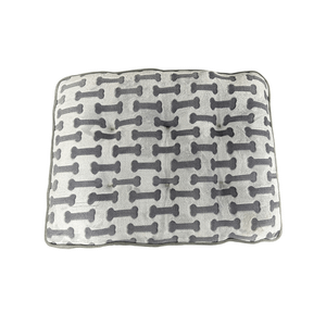 Ethical Pet Sleep Zone Luxe Bone Print Pillow Dog Bed Light Gray 32"