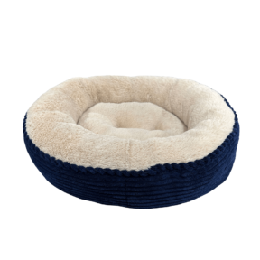 Ethical Pet Sleep Zone Luxe Round Rib Corduroy Dog Bed Navy 23"