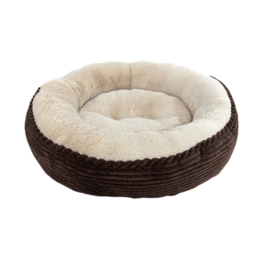 Ethical Pet Sleep Zone Luxe Round Rib Corduroy Dog Bed Chocolate 23"