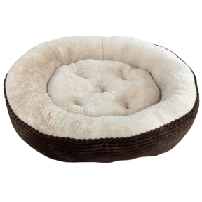 Ethical Pet Sleep Zone Luxe Round Rib Corduroy Dog Bed Chocolate 36"