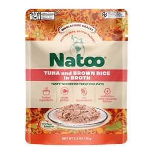 Natoo Petfoods Tuna and Brown Rice Recipe in Broth Pouch Topper Cat 2.4oz