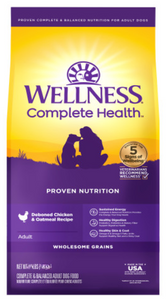 Wellness Complete Health Wholesome Grains, Chicken & Oatmeal  Dog Food 38lb