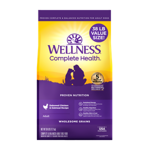 Wellness Complete Health Wholesome Grains, Chicken & Oatmeal  Dog Food 38lb