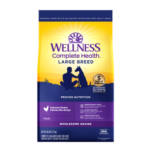 Wellness Complete Health Large Breed, Wholesome Grains Chicken Dog Food 38lb