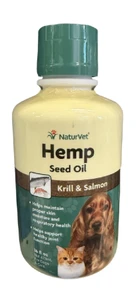 NaturVet Krill & Salmon Oil with Hemp Seed Oil 16oz