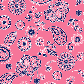 Bandana Floral Paisley Pink