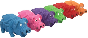 Multipet Latex Origami Pigs Assorted Colors Dog Toy 8"
