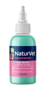 NaturVet Ear Wash with Tea Tree Oil 4oz