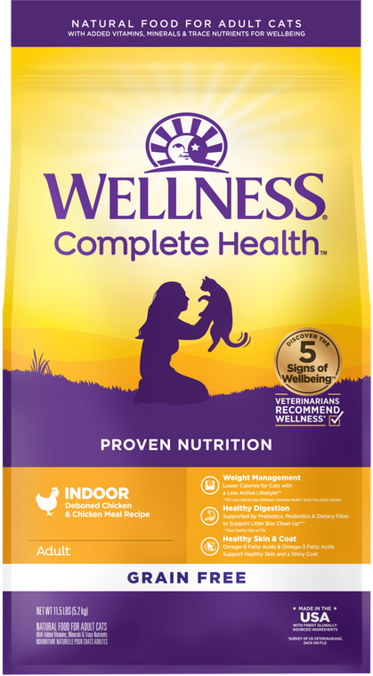 Wellness Complete Health GF Indoor Chicken Cat Food 11lb-8oz