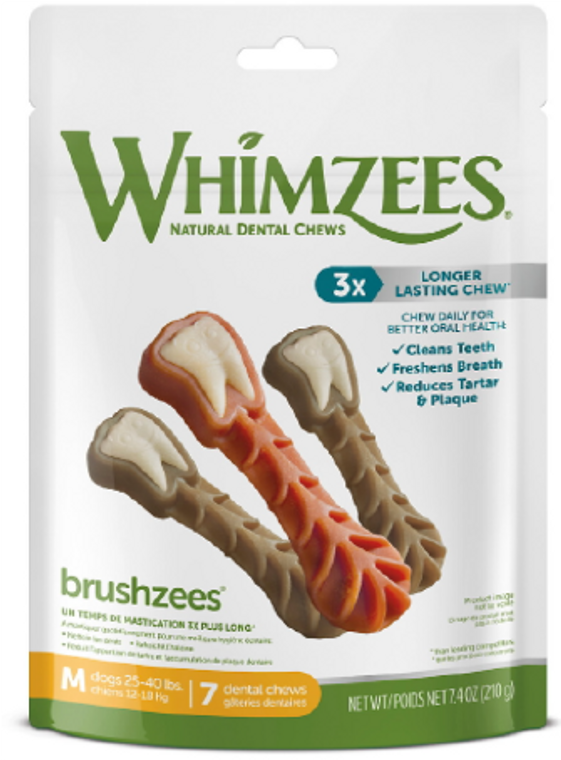 Whimzees Medium Toothbrush Dental Chew 7.9oz