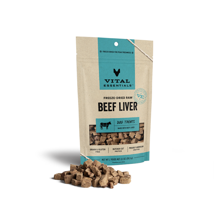 Vital Essentials Freeze-Dried Dog Treats Beef Liver 2.1oz