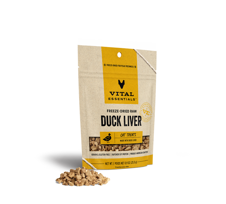 Vital Essentials Freeze-Dried Cat Treat Duck Liver .9oz