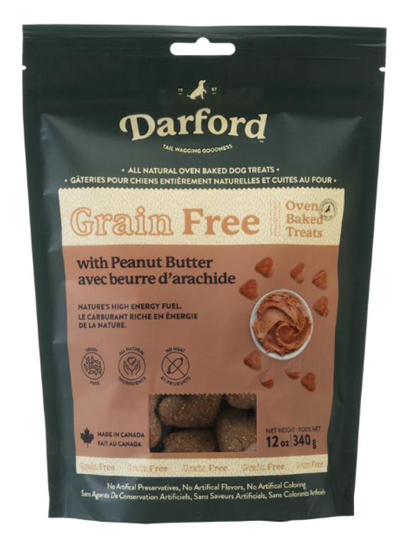 Darford Grain Free Peanut Butter Heart Dog Treat 12oz
