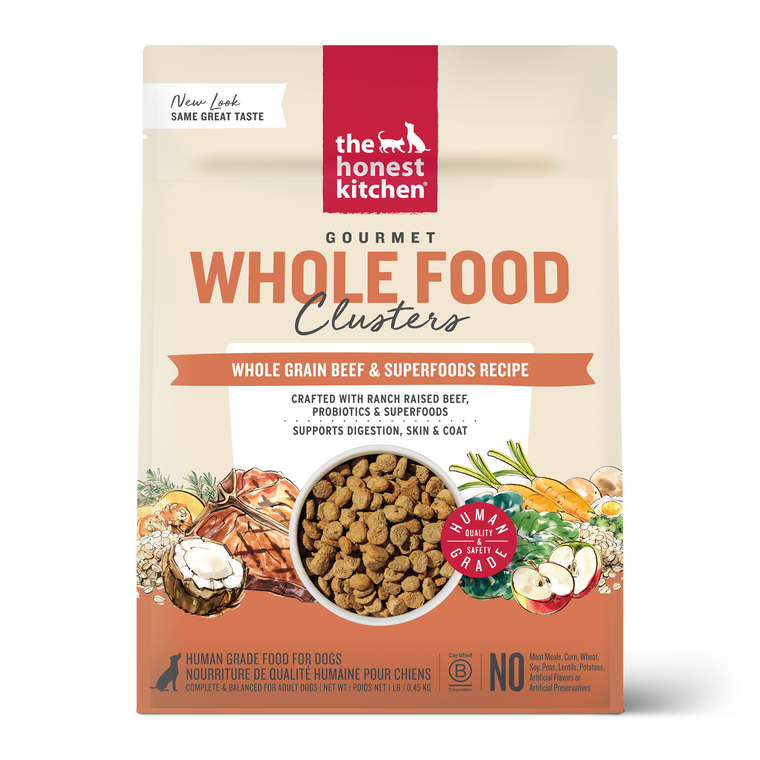 Honest Kitchen Whole Food Clusters Whole Grain Beef Dog Food 1lb