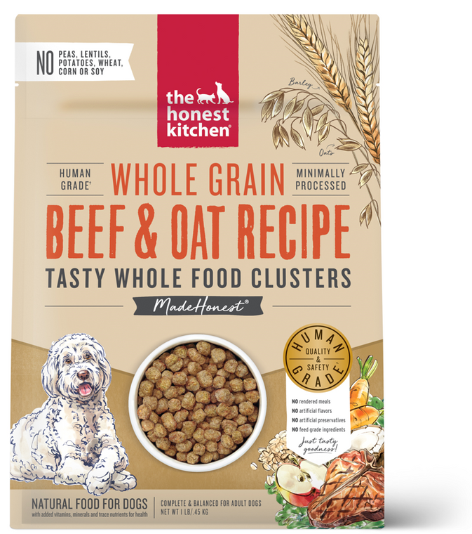 Honest Kitchen Whole Food Clusters Whole Grain Beef Dog Food 1#