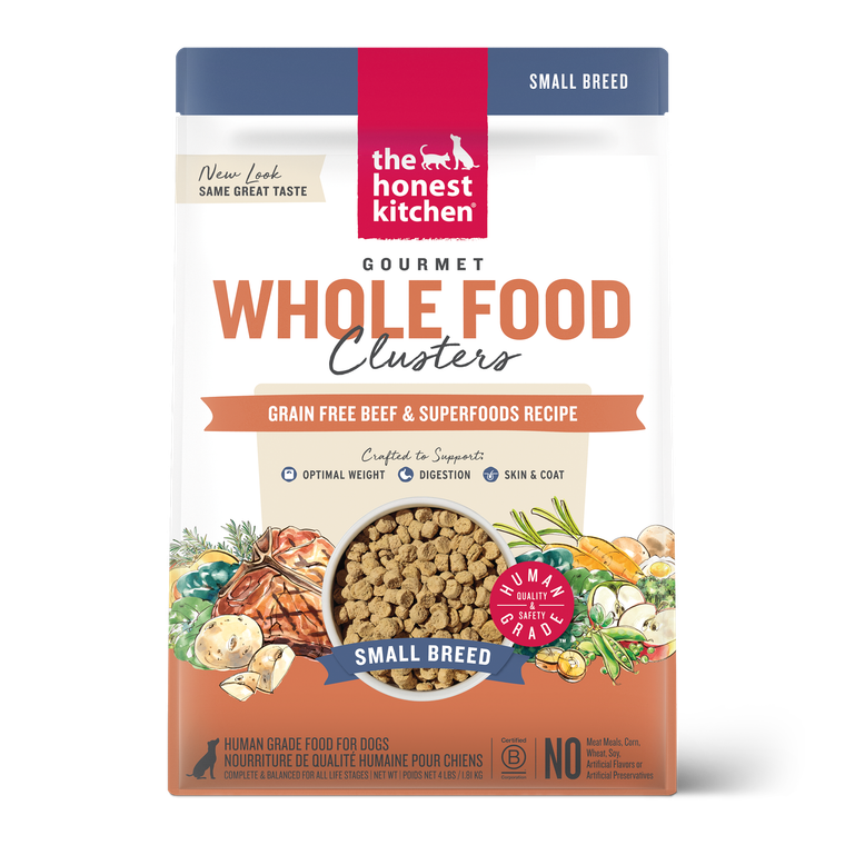 Honest Kitchen Whole Food Clusters Grain Free Beef Small Breed Dog Food 4lb