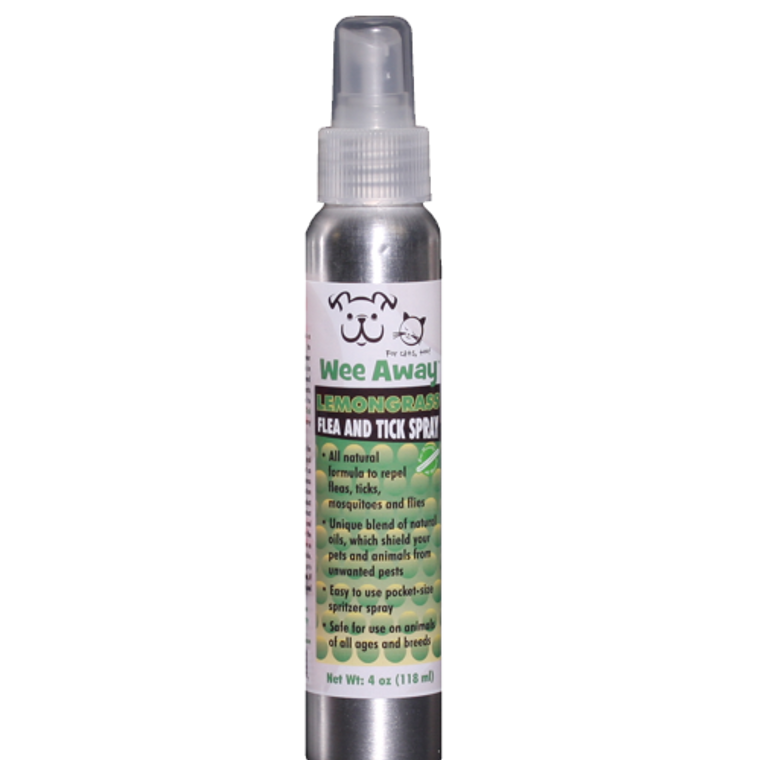 Wee Away Flea & Tick Spray Lemongrass 4oz