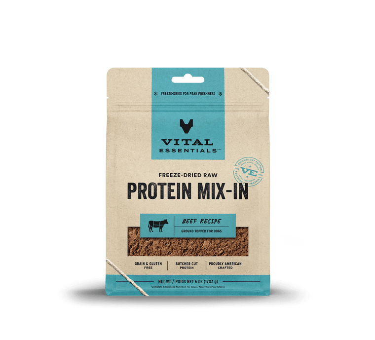 Vital Essentials Raw Protein Mix-In Beef Recipe Ground Topper for Dogs 6oz