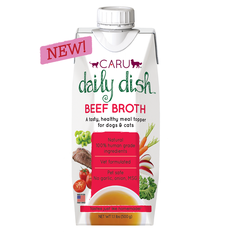 CARU Daily Dish Beef Broth for Dogs & Cats 1.1lb