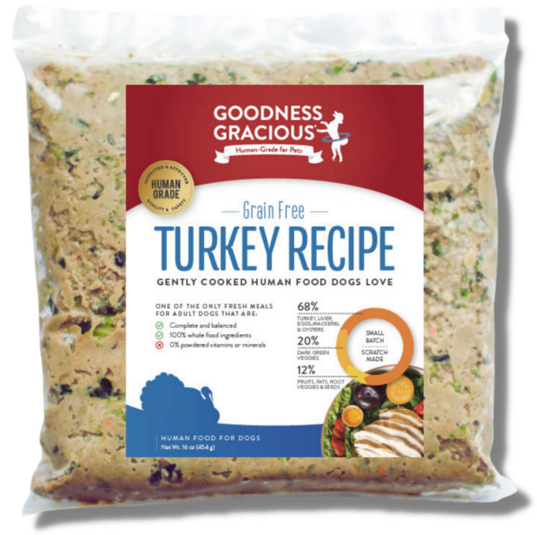 Goodness Gracious Gently Cooked Grain Free Turkey Recipe for Dogs 16oz