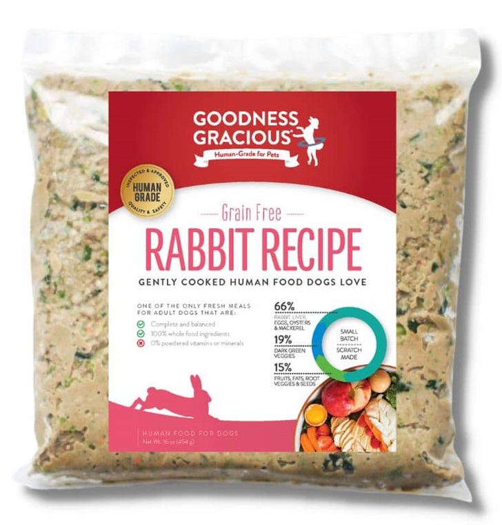 Goodness Gracious Gently Cooked Grain Free Rabbit Recipe for Dogs 16oz