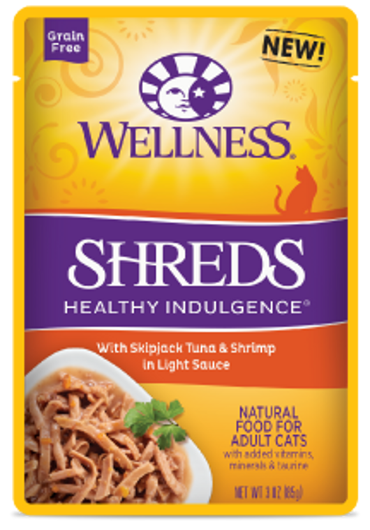 Wellness Healthy Indulgence Shredded Tuna Shrimp Cat Food 3oz