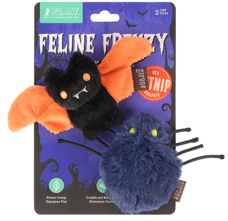 P.L.A.Y. Feline Frenzy Halloween Cat Toy Creepy Critters 2 pack