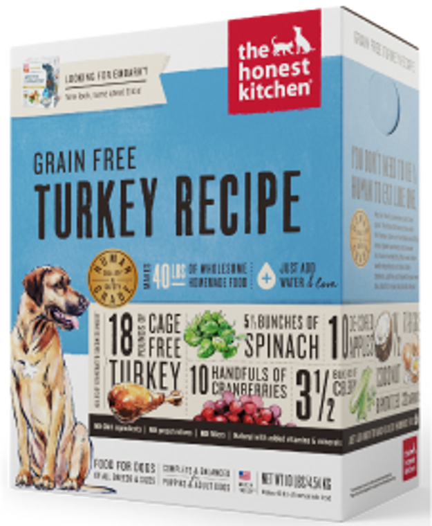 Honest Kitchen Grain Free Turkey Dog Food 10#