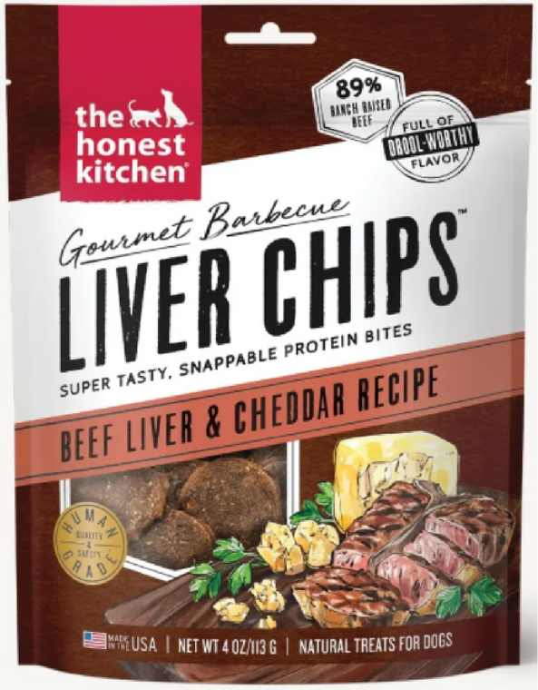 Honest Kitchen Gourmet Liver Chips Beef Dog Treat 4oz