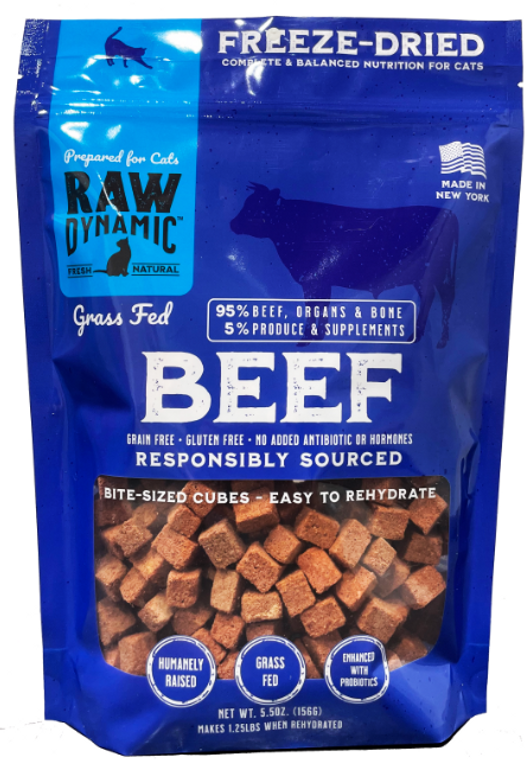 Raw Dynamic Freeze Dried Cat Food Beef 5.5oz