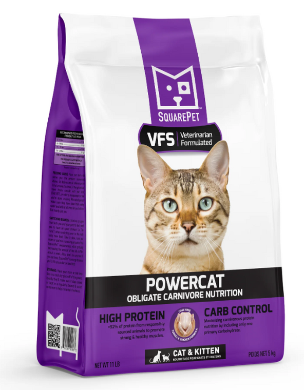 Square Pet VPS PowerCat Turkey & Chicken Cat Food Dry 11lb