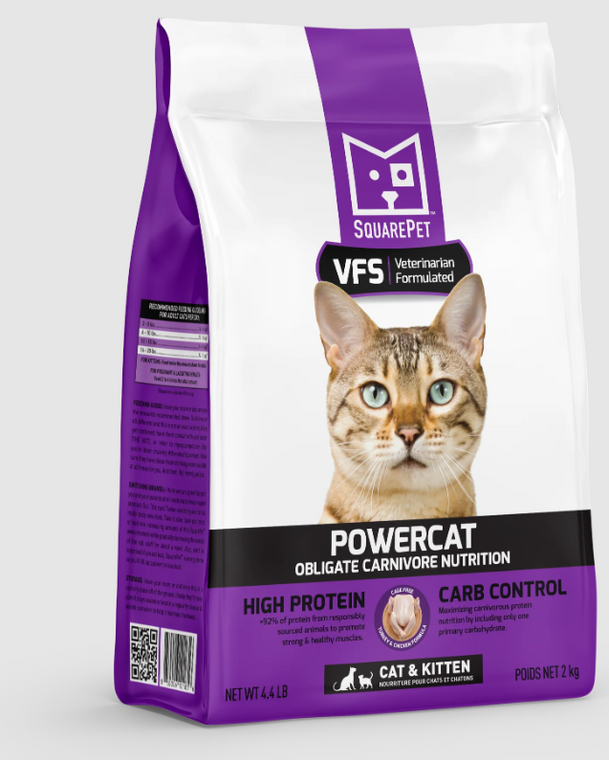 Square Pet PowerCat Turkey & Chicken Cat Food Dry 4.4lb