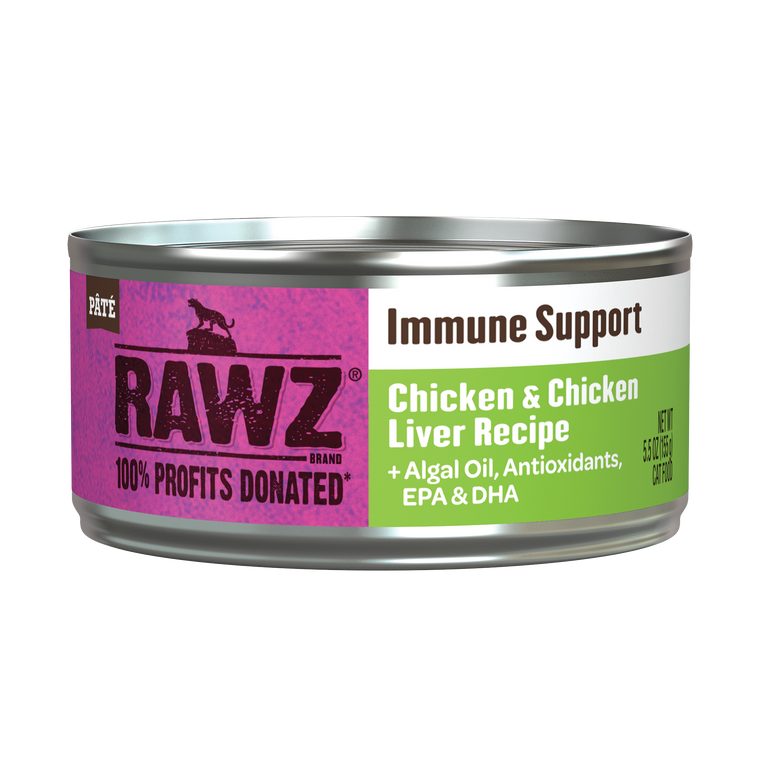 Rawz Immune Support Chicken & Chicken Liver Cat Canned 5.5oz.