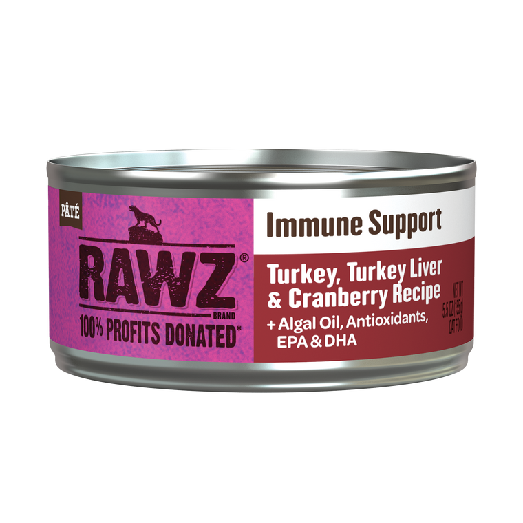 Rawz Immune Support Turkey, Turkey Liver Cat Canned 5.5oz.