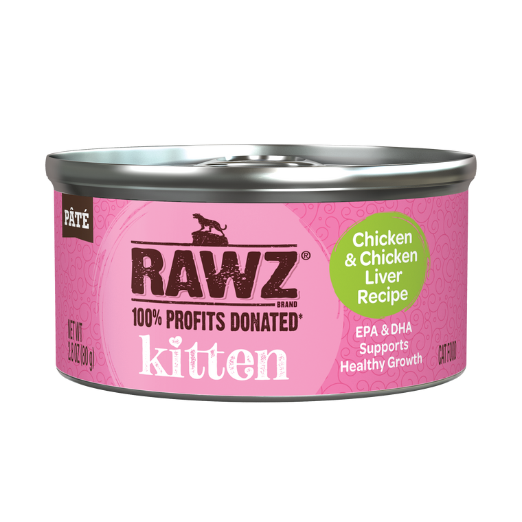 Rawz Chicken & Chicken Liver Kitten Canned 2.8oz.