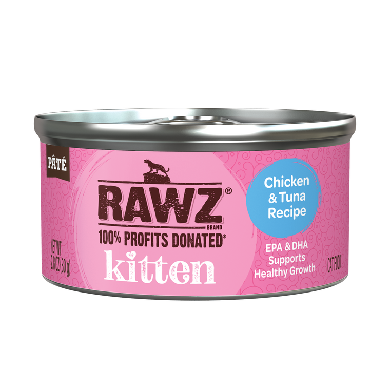 Rawz Chicken & Tuna Kitten Canned 2.8oz.
