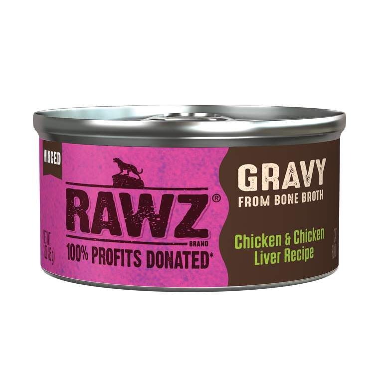 Rawz Chicken & Chicken Liver Gravy Cat Canned 3oz