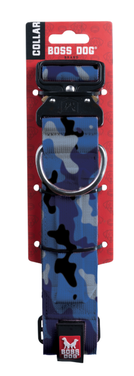 Boss Dog Tactical Dog Collar 17-22 Blue Camo