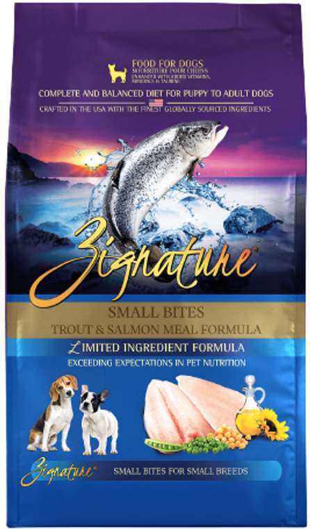 Zignature Trout Salmon Small Bite Dog Food Dry 12.5lb