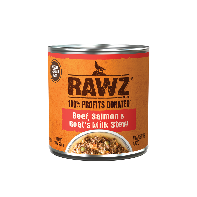 Rawz Beef, Salmon & Goat’s Milk Stew Dog Food 10oz