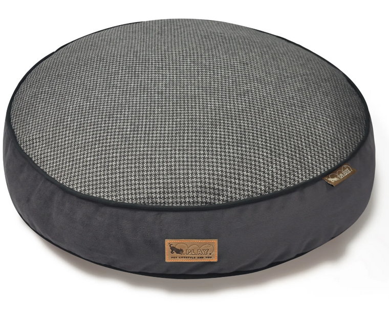 P.L.A.Y. Round Bed Houndstooth Black/Grey Medium