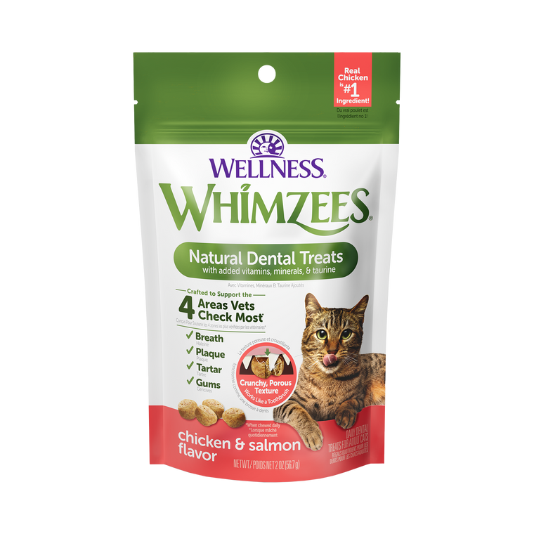 Whimzees Cat Dental Treats Chicken & Salmon 2oz