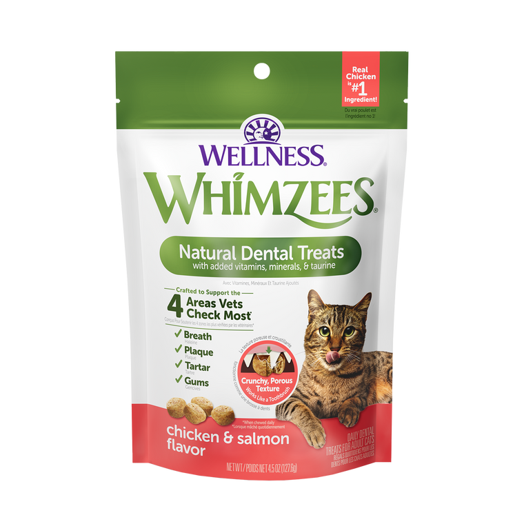 Whimzees Cat Dental Treats Chicken & Salmon 4.5oz