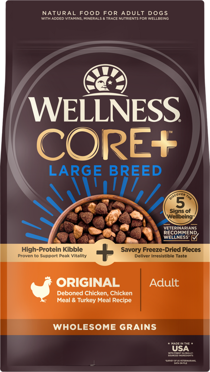 Wellness CORE+ Wholesome Grains Large Breed Original  20lb