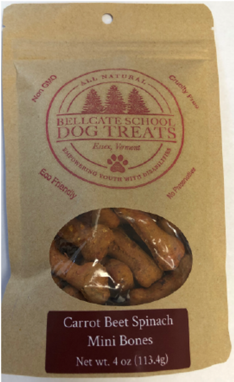 Bellcate School Dog Treats Carrot, Beet, Spinach Bites Mini 4oz